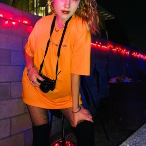 halloween orange and black spider T-Shirt Dress